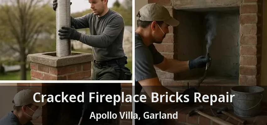 Cracked Fireplace Bricks Repair Apollo Villa, Garland - TX